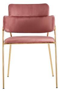 MebleMWM Krzesło Glamour C-891 różowe, złote nogi