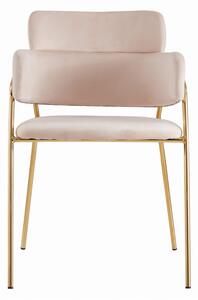 MebleMWM Krzesło welurowe na złotych nogach C-891 beż #5