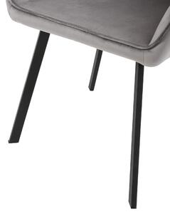 MebleMWM Krzesło tapicerowane DC-6370 | Szary | Welur | Outlet