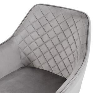 MebleMWM Krzesło tapicerowane szare z podłokietnikami DC-6370