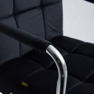 EMWOmeble Krzesło obrotowe welurowe HARIS (DC-6096H) / czarne #66