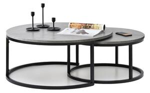 Komplet okrągłych stolików kodia s+xl industrialny beton