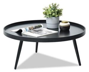Designerki duży stolik do kawy lavin xl czarny okrągły do salonu w stylu loft