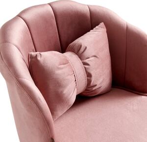 MebleMWM Krzesło muszelka różowe DC-6091 welur #44, złote nogi