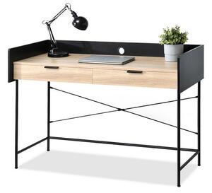 Nowoczesne biurko pod laptopa z szufladami haga czarne - sonoma