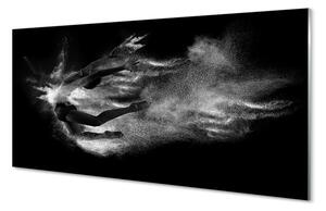 Obraz na szkle Kobieta balet dym szare tło