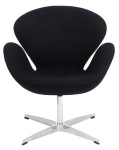 Kaszmirowy fotel wypoczynkowy czarny - Loco 2X