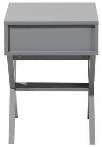 Stolik pomocniczy z szufladą styl skandynawski 55 x 40 cm szary Monroe Beliani