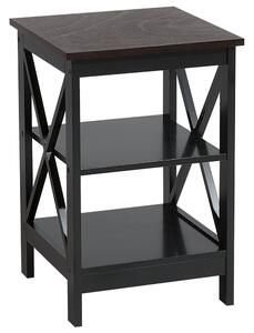 Minimalistyczny stolik pomocniczy czarny matowy kwadratowy 2 półki Foster Beliani