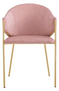 MebleMWM Krzesło Glamour różowe DC-890 welur, złote nogi #44