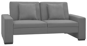 Dwuosobowa szara rozkładana sofa z ekoskóry - Arroseta 2S
