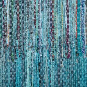 Dywan niebieski tkany ręcznie bawełniany do salonu 140 x 200 cm Mersin Beliani