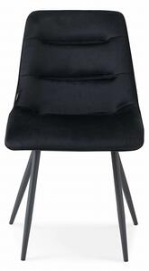 MebleMWM Krzesło tapicerowane DC-7022 | Czarny | Welur #66 | Outlet