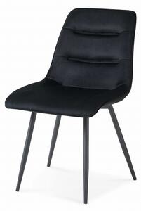 MebleMWM Krzesło tapicerowane DC-7022 | Czarny | Welur #66 | Outlet