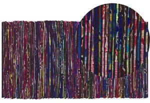 Dywan prostokątny tkany ręcznie boho 80 x 150 cm wielokolorowy czarny Bartin Beliani