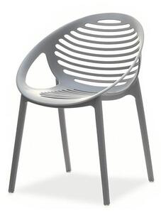 Designerskie krzesło ażurowe z matowego tworzywa boria szare