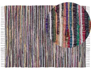 Dywan wielokolorowy jasny boho frędzle ręcznie tkany 160 x 230 cm Danca Beliani