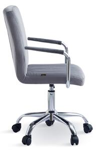 MebleMWM Krzesło obrotowe welurowe HARIS 2 (DC-6096S) / szare #20