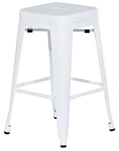 Zestaw 2 hokerów stołków barowych stalowy 60 cm biały Cabrillo Beliani