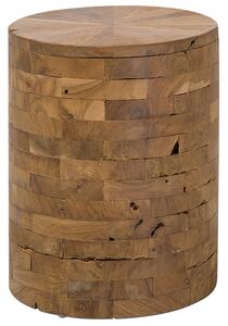 Stolik pomocniczy drewniany naturalny do salony sypialni postarzany Brant Beliani