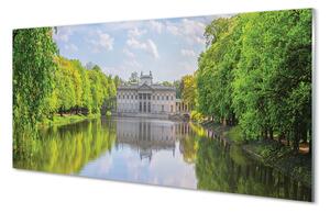 Obraz na szkle Warszawa Pałac jezioro las