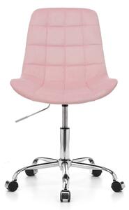 Krzesło do biurka obrotowe CL-590-3 różowe, welurowe