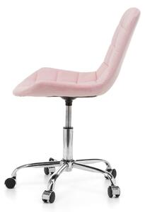 Krzesło do biurka obrotowe CL-590-3 różowe, welurowe