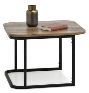Stylowy stolik kawowy iriga xl orzech vintage z nogą ze stali do salonu loft