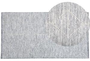 Dywan z geometrycznym wzorem bawełna wełna 80 x 150 cm szaro-beżowy Edremit Beliani