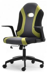 Wygodny fotel do biurka dla chłopca helix czarno-oliwkowy gamingowy z regulacją