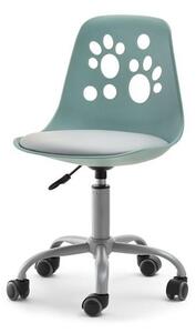 Krzesło Biurowe Dla Dzieci Foot Zielony Pastelowy Z Szarą Nogą I Tapicerowanym Siedziskiem