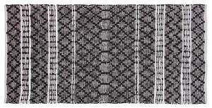 Dywan do salonu 80x150 cm skórzany z bawełną wzór geometryczny czarny Fehimli Beliani