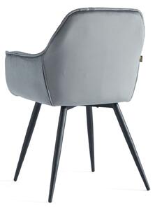EMWOmeble Krzesło pikowane ▪️ BEN (DC-9220) ▪️ szare, welur 10