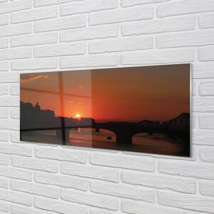 Obraz na szkle Włochy Rzeka zachód słońca