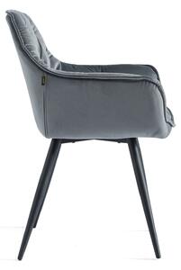 EMWOmeble Krzesło pikowane ▪️ BEN (DC-9220) ▪️ szare, welur 10