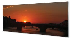 Obraz na szkle Włochy Rzeka zachód słońca