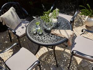 Stół jadalniany do ogrodu aluminium okrągły 90 cm dla 4 osób czarny Ancona Beliani
