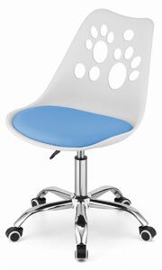 MebleMWM Krzesło obrotowe PRINT ▪️ 3741 ▪️ biało-niebieskie