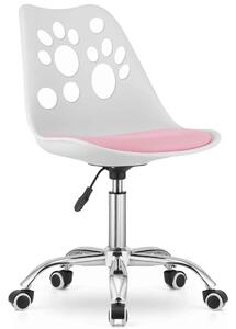 MebleMWM Krzesło obrotowe PRINT ▪️ 3740 ▪️ biało-różowe