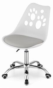 MebleMWM Krzesło obrotowe PRINT ▪️ 3738 ▪️ biało-szare