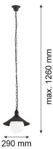 Lampa wisząca zewnętrzna Enduro, czarna, stal, szkło, IP44, E27 Enduro Argon, możliwość ściemniania, czarny, metal