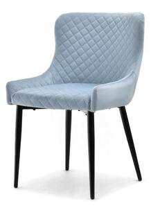 Krzesło Fotelowe Adora Niebieskie Pikowane Na Czarnych Metalowych Nogach Do Jadalni