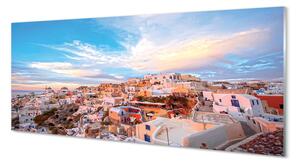 Obraz na szkle Grecja Panorama miasto zachód słońca