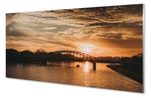 Obraz na szkle Kraków Most zachód słońca rzeka
