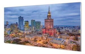 Obraz na szkle Warszawa Panorama zachód słońca