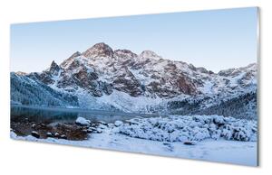 Obraz na szkle Góry zima śnieg jezioro
