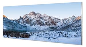 Obraz na szkle Góry zima śnieg jezioro