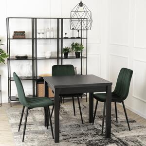 Stół Kwadratowy Rozkładany MAX 80-160 cm Czarny Nowoczesny Loft