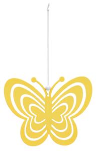 Wiszący metalowy motyl PASTEL BUTTERFLY - różne kolory Kolor: Żółty