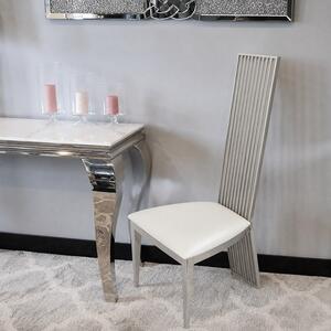 Krzesło glamour Parker White Eco - nowoczesne krzesło tapicerowane ekoskóra